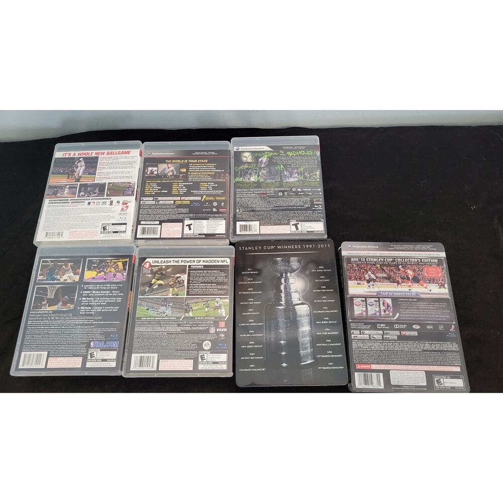 PS3 Game Lot 6 Complete Batman Arkham Asylum Def Jam Rapstar MLB 2K7 NHL 13... - Picture 4 of 4